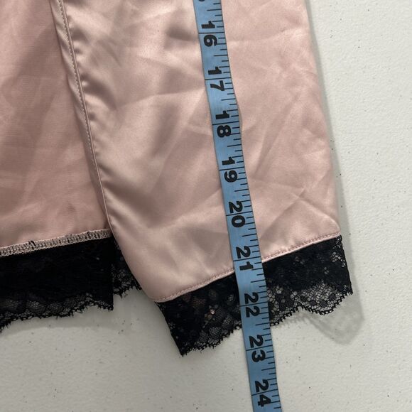3 Suisses Slip Dress Women 32C Pink Satin Lace Trim Babydoll Lingerie Y2k 90s - Picture 7 of 7